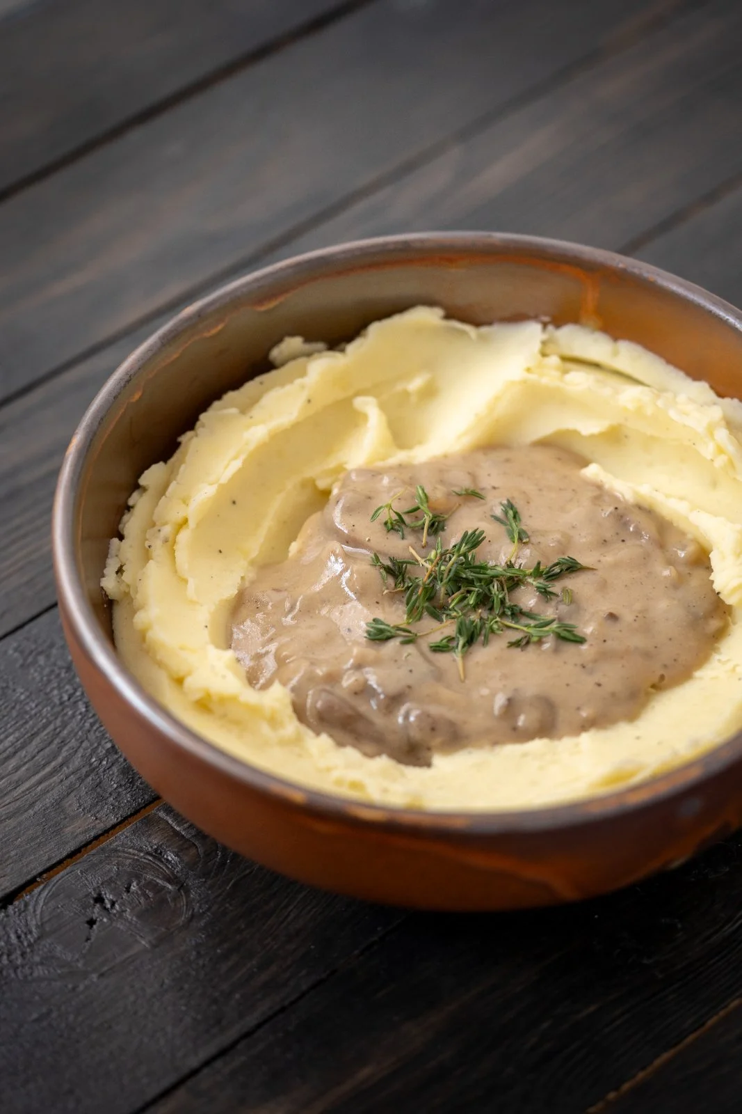 Creamy Potato with Mushroom Gravy